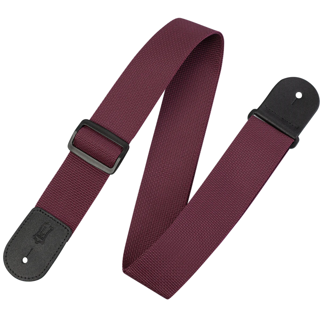 Levy's Solid Tone Colored Guitar Strap - Burgundy