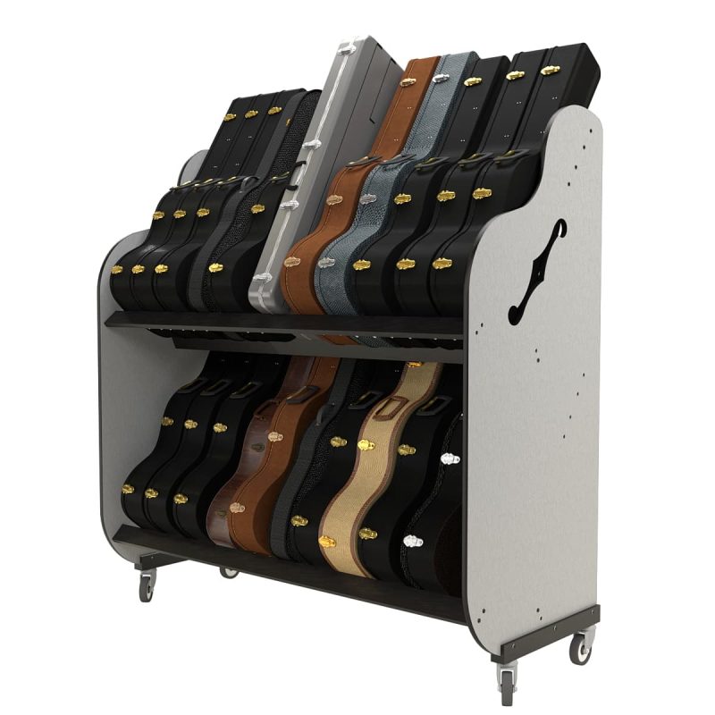 A&S BRDGC Mobile Guitar Case Rack – Holds 20 Cases – Pecknel Music
