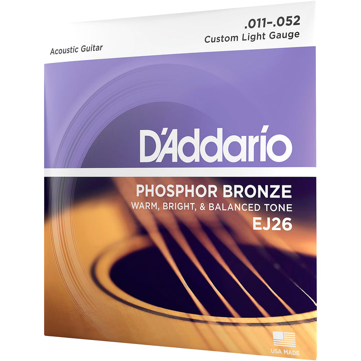 D'Addario EJ26 Phosphor Bronze Custom Light Acoustic Guitar Strings Standard