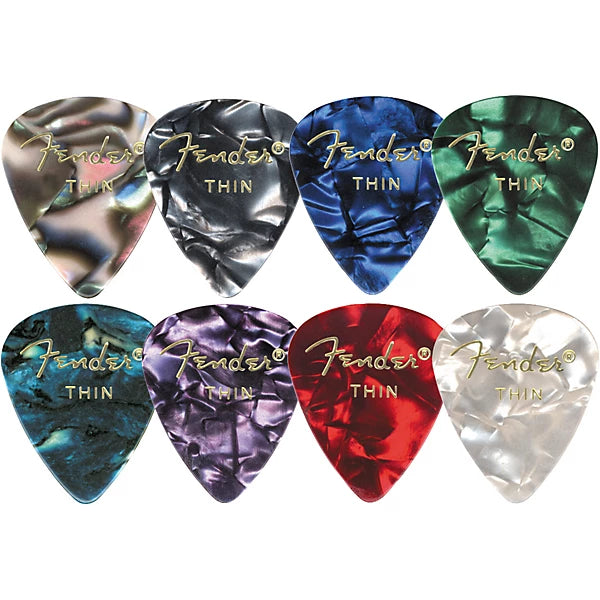 Fender 351 Premium Celluloid Guitar Picks 12-Pack Abalone Medium Fender