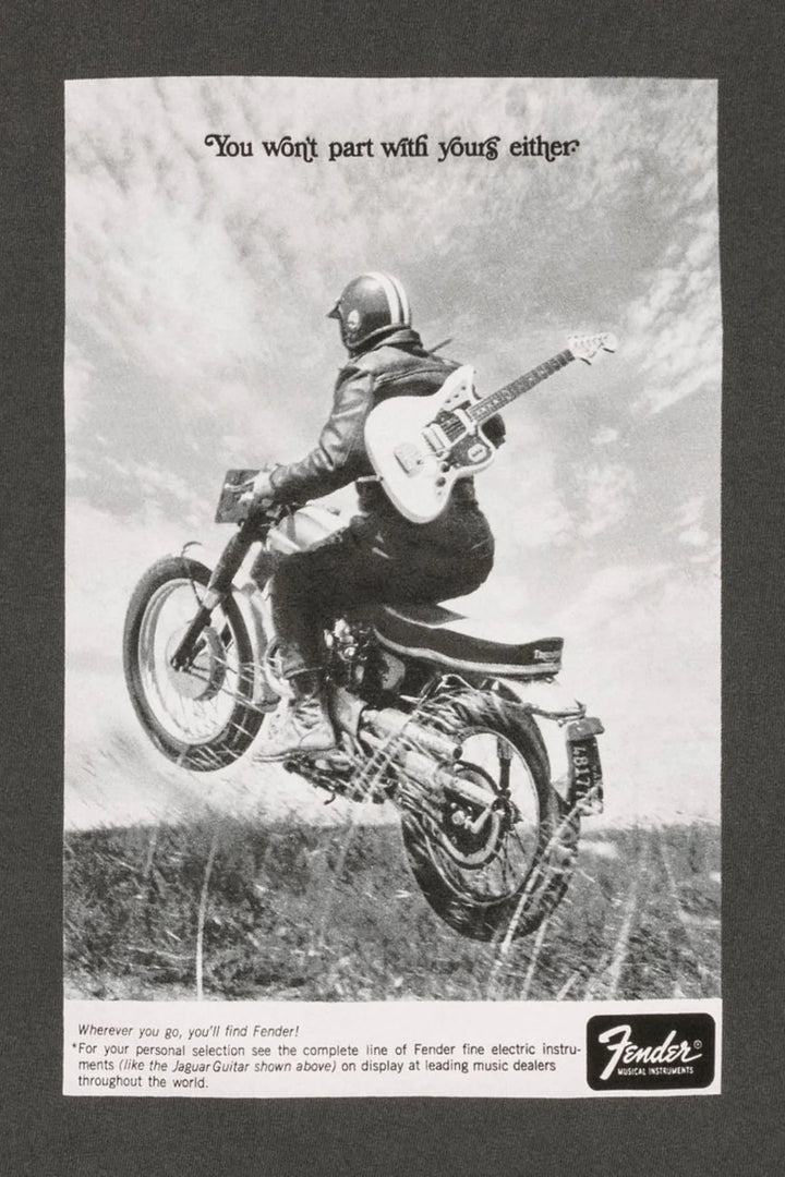 Fender Vintage Ad Motorcycle Rider T-Shirt