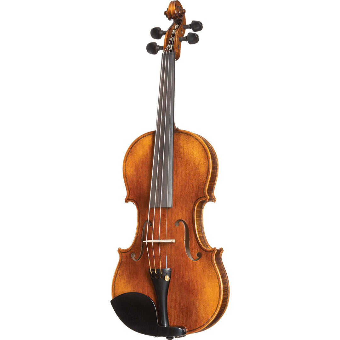 4/4 German Strad Model Violin – Moderate Flame, Softly Shaded Orange-Red Varnish