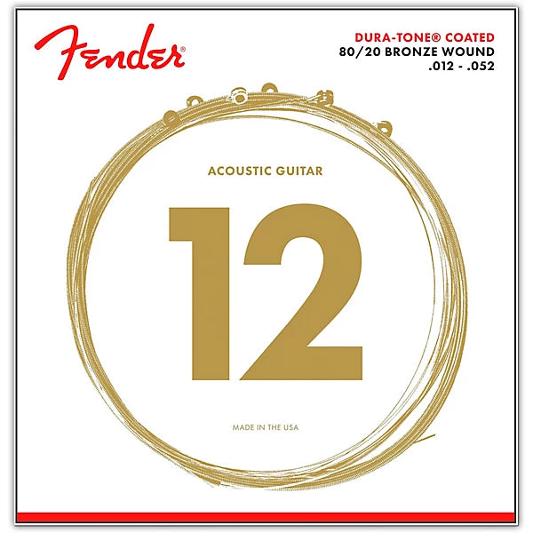Fender Dura-Tone 880L Coated 80/20 Bronze Acoustic Guitar Strings - Light Fender