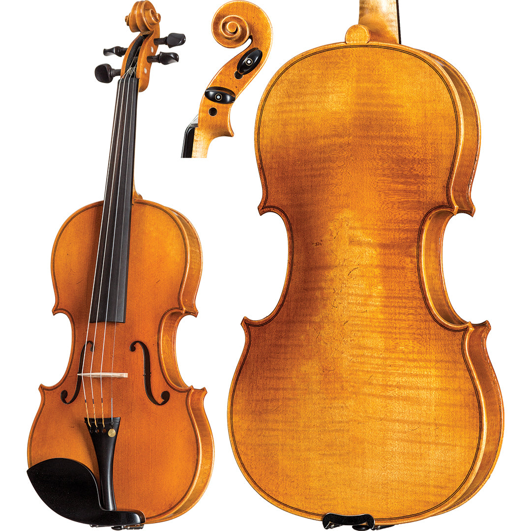 4/4 German Violin – European Spruce &amp; Maple with Antiqued Orange-Brown Spirit Varnish