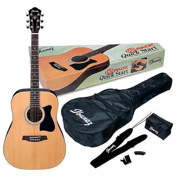 Ibanez JamPack IJV50 Quickstart Dreadnought Acoustic Guitar Pack - Natural