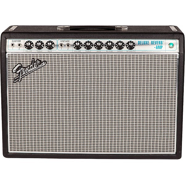 Fender '68 Custom Deluxe Reverb 22W 1x12 Tube Guitar Combo Amp With Celestion G12V-70 Speaker Black