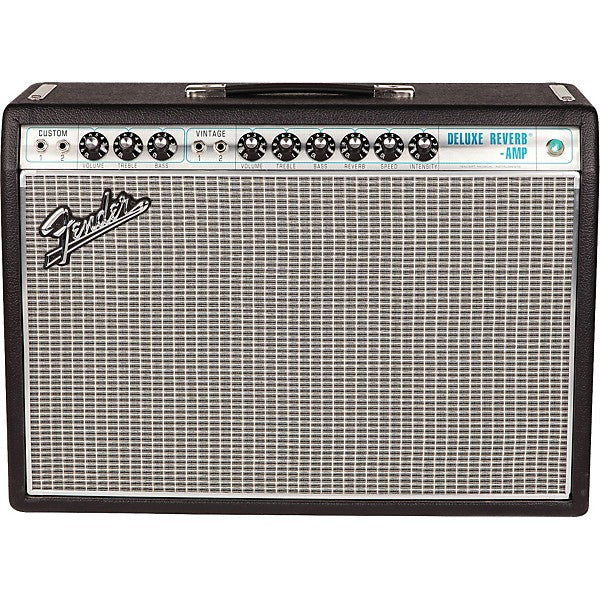 Fender '68 Custom Deluxe Reverb 22W 1x12 Tube Guitar Combo Amp With Celestion G12V-70 Speaker Black