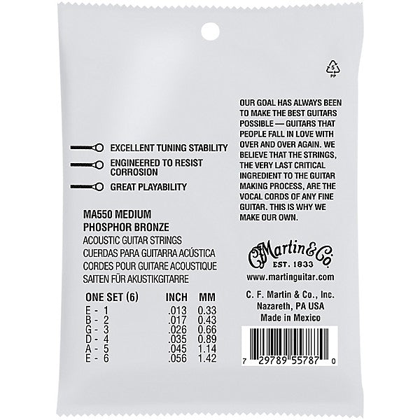 Martin MA550 Authentic Acoustic SP® Phosphor Bronze Medium Strings (13-56)