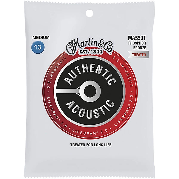 Martin MA550T Lifespan® 2.0 Phosphor Bronze Medium Strings (13-56)