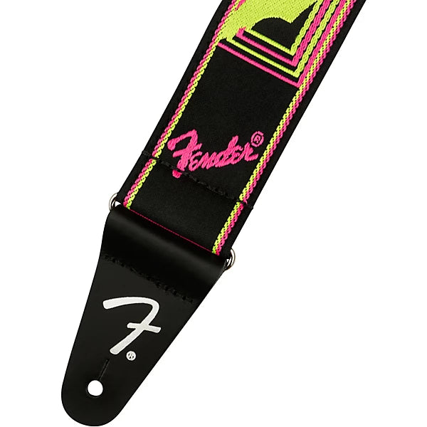 Fender Neon Monogrammed Strap Yellow and Pink 2 in.