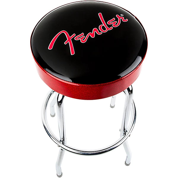 Fender Red Sparkle Logo Barstool 30 in. Black