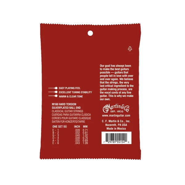 Martin MAM160 Classical Guitar Strings – Hard Tension