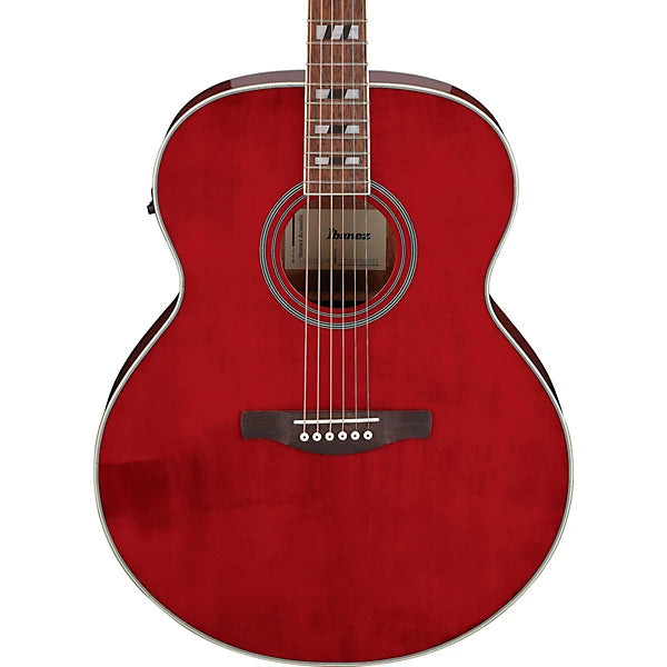 Ibanez AJ70M1EWR Artwood Series Jumbo Acoustic-Electric Guitar (Wine Red High Gloss)