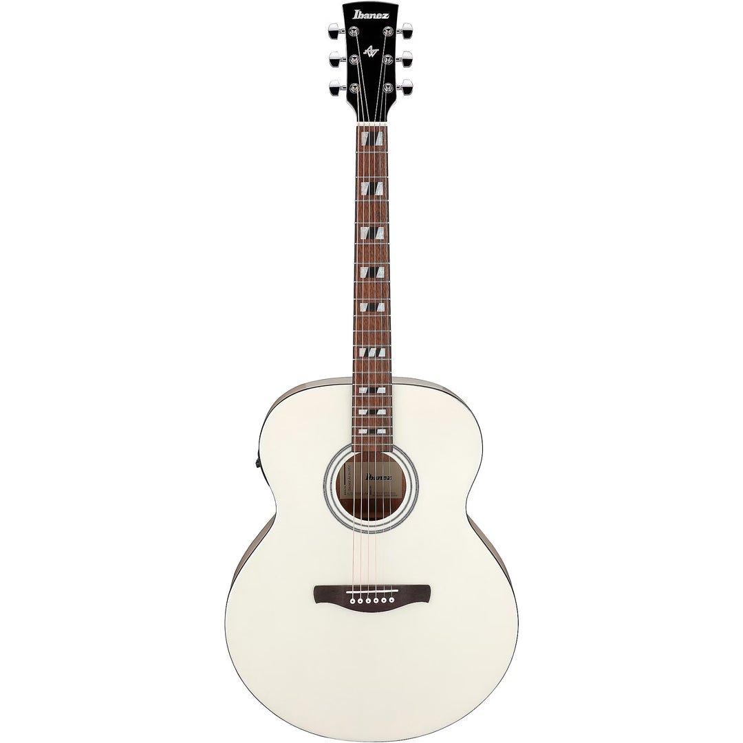 Ibanez AJ70M2EPW Artwood Series Jumbo Acoustic-Electric Guitar (Pearl White High Gloss)