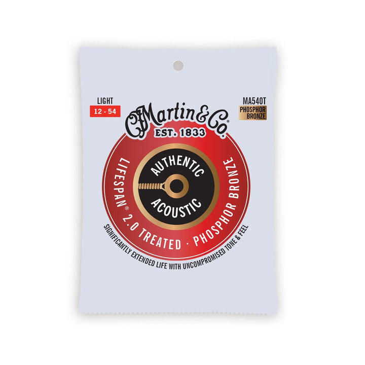 Martin MA540T Lifespan® 2.0 Light Phosphor Bronze Acoustic Guitar Strings (12–54)