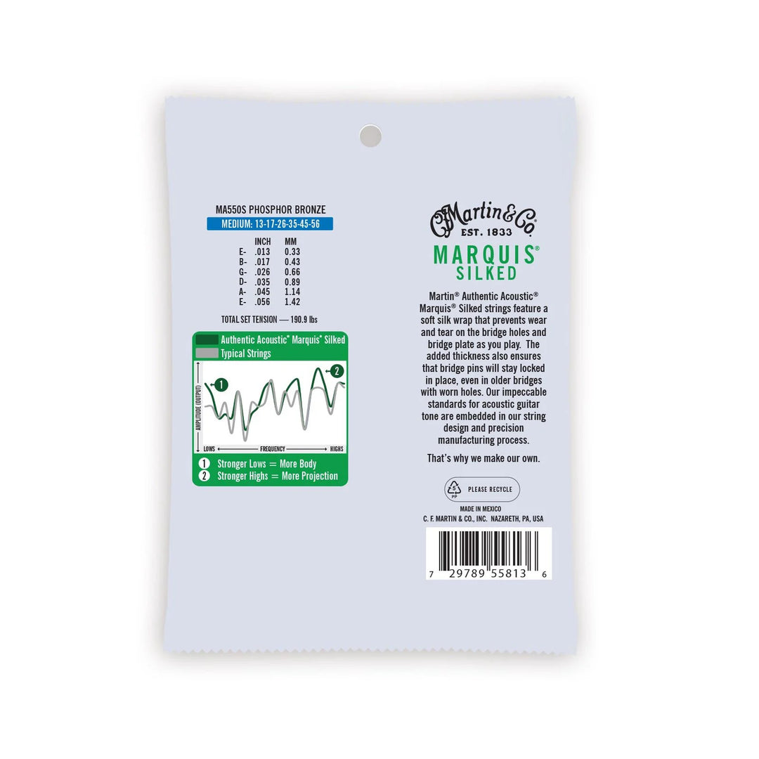 Martin MA550S Marquis Medium Phosphor Bronze Acoustic Guitar Strings (13–56)