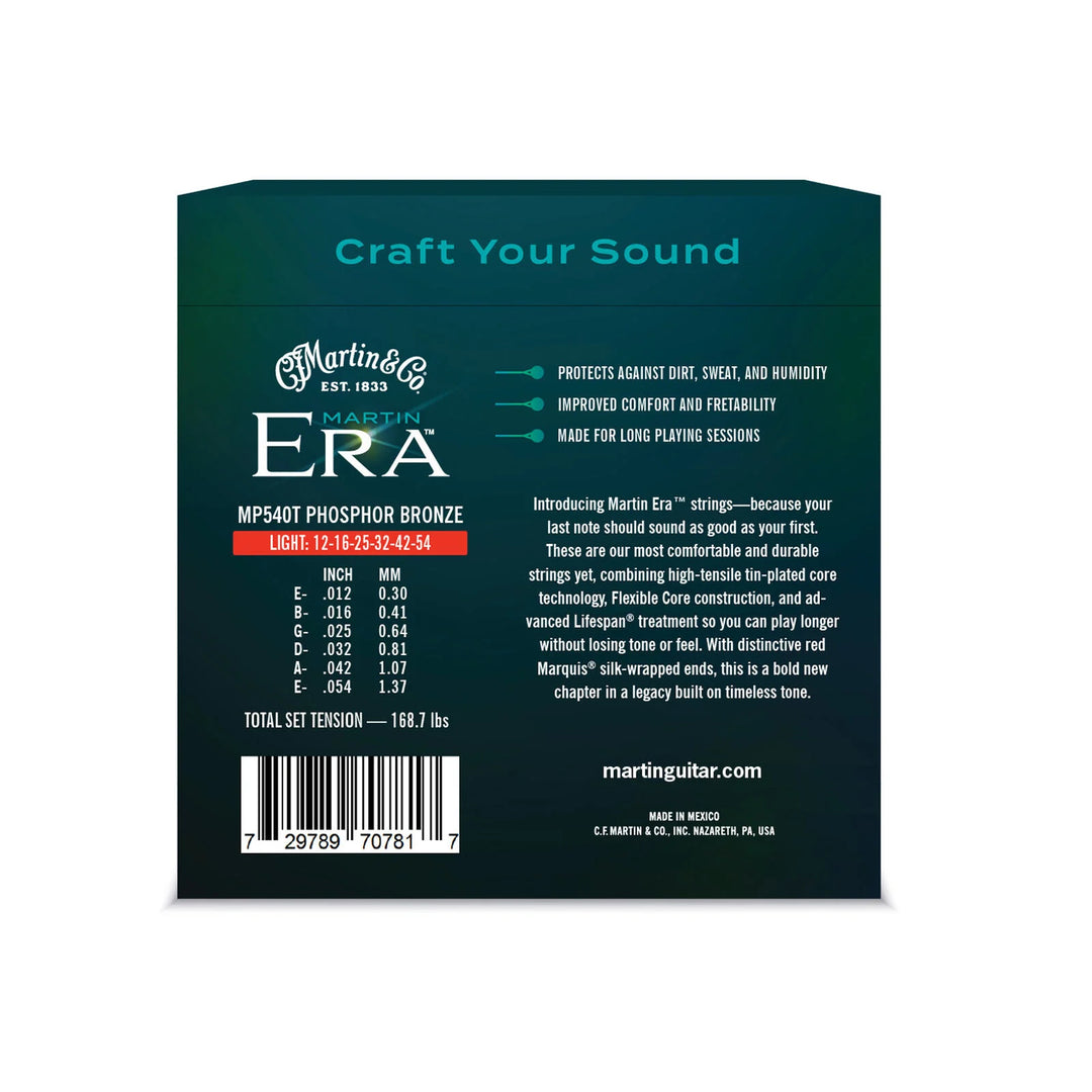 Martin MP540T Era Light Phosphor Bronze Acoustic Guitar Strings (12–54)