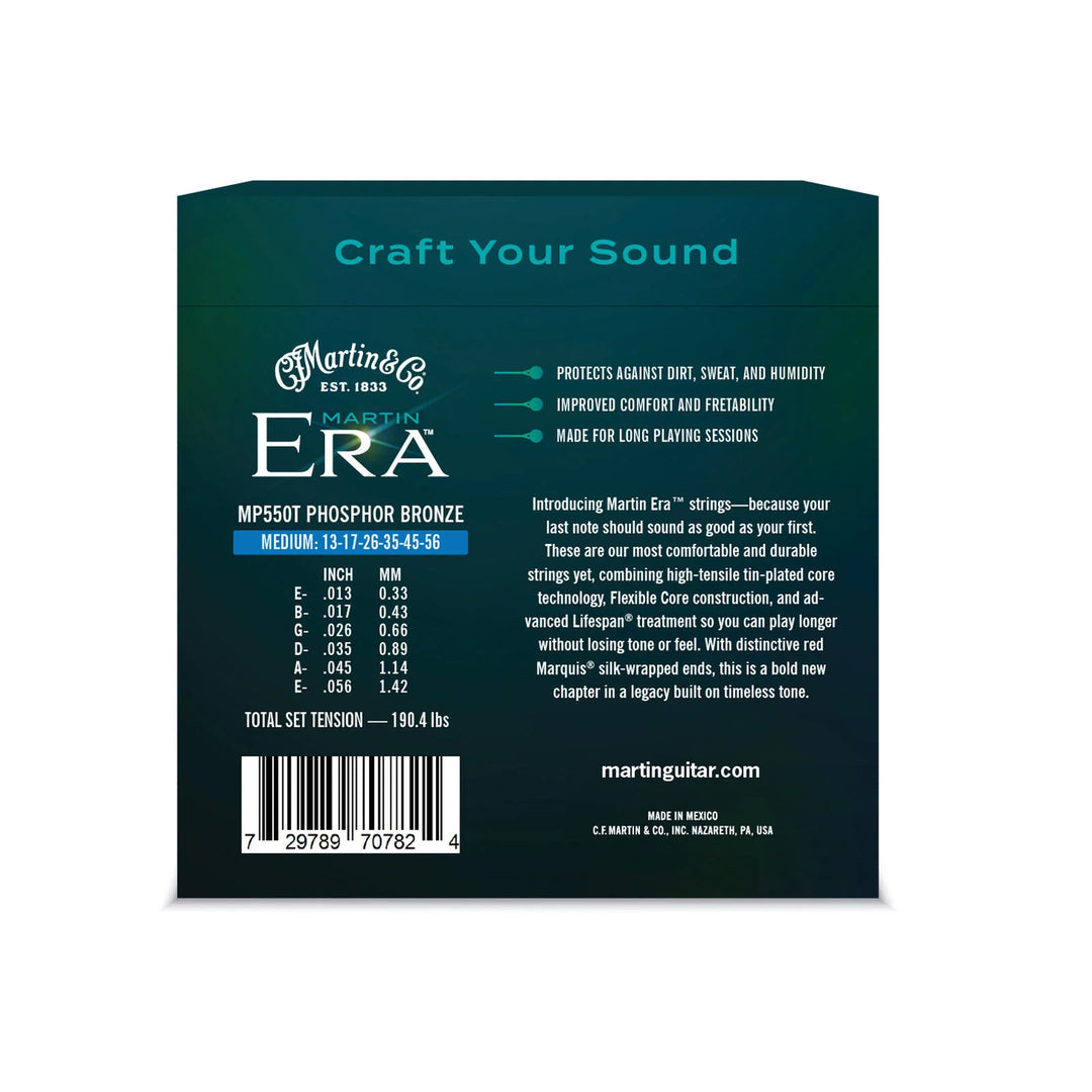 Martin MP550T Era Medium Phosphor Bronze Acoustic Guitar Strings (13–56)