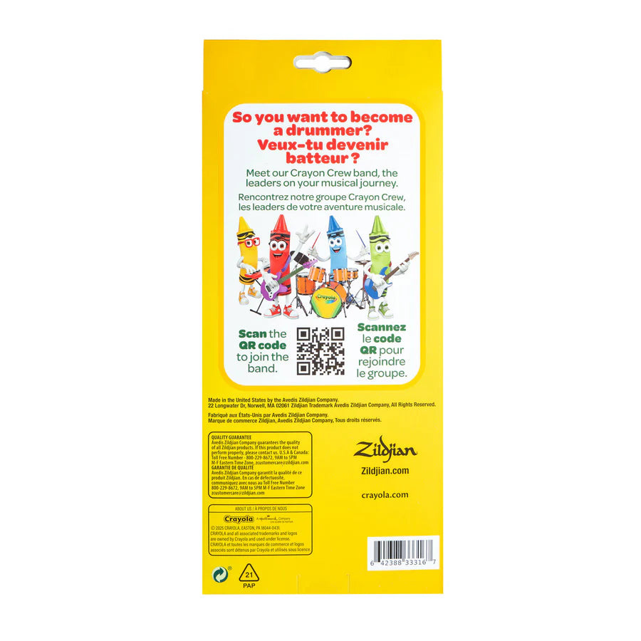Zildjian x Crayola ZKIDS Drumsticks Pack &amp; Practice Pad