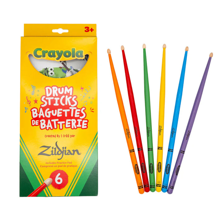 Zildjian x Crayola ZKIDS Drumsticks Pack &amp; Practice Pad