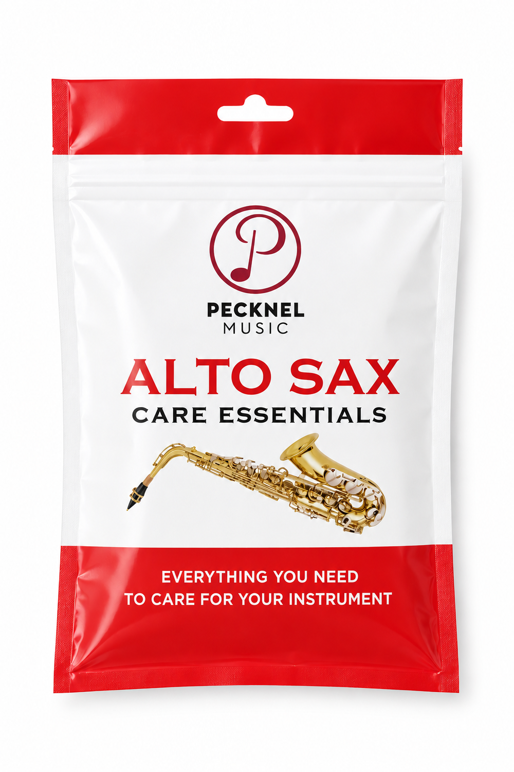 Alto sax care kit on white