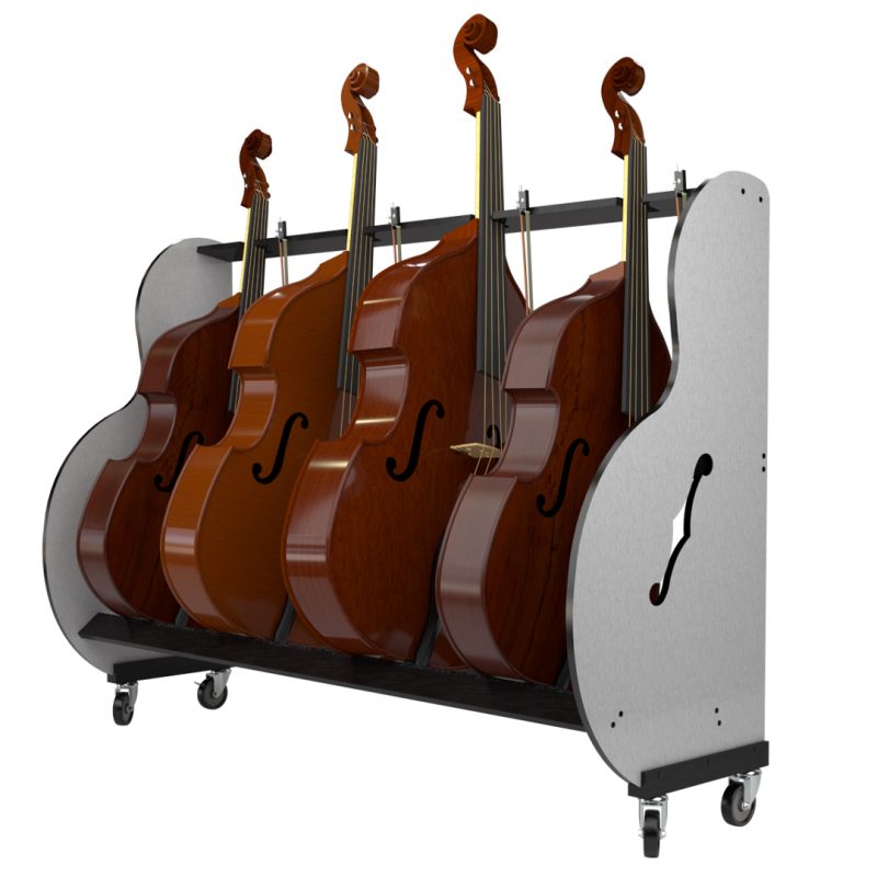 A&S BRBA4 Mobile Double Bass Rack – Holds 4 Instruments – Pecknel Music