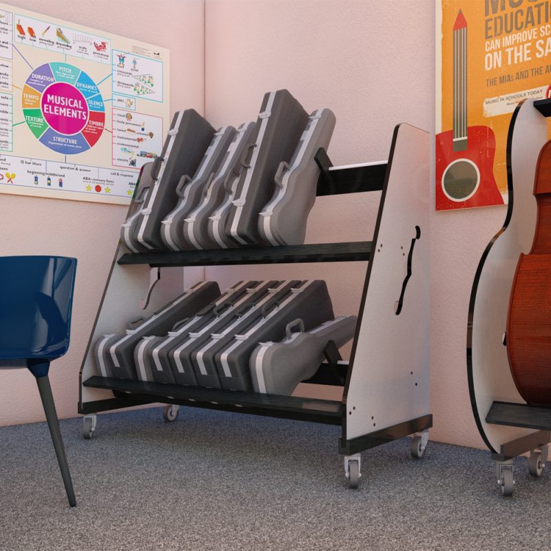 Viola Storage Rack A&S Band Room Violin & Viola Rack – Holds Up to 20 Cases – Pecknel Music