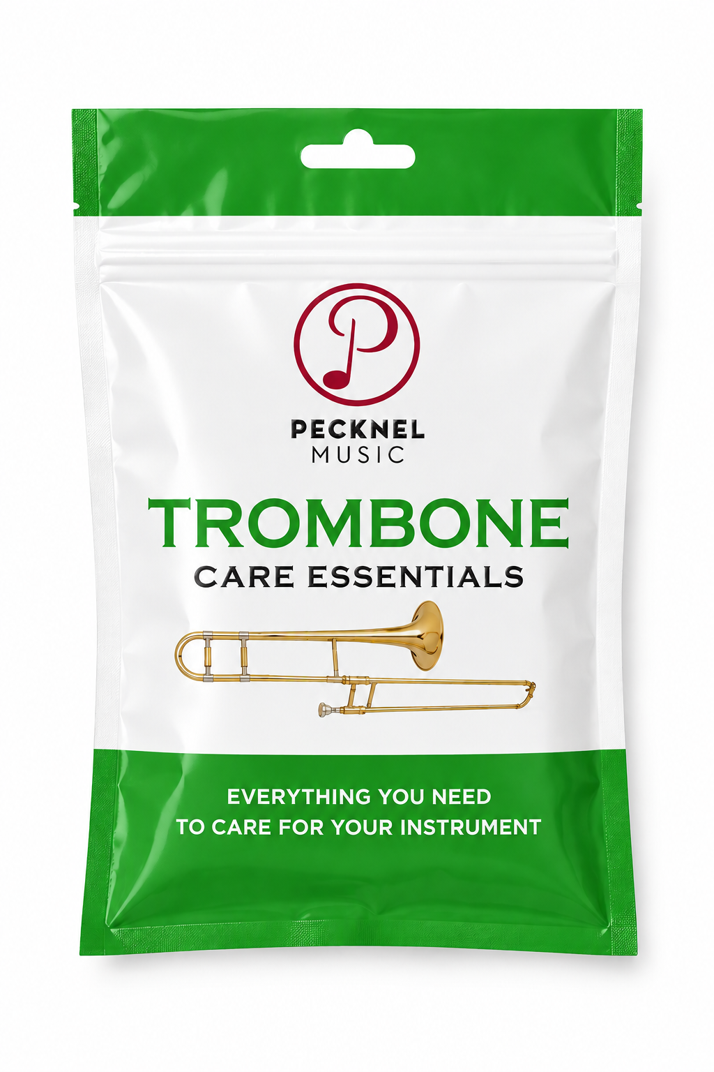 Trombone care kit on white