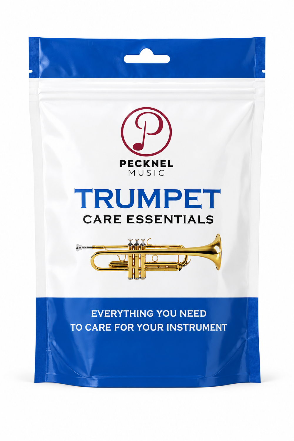 Trumpet care kit on white