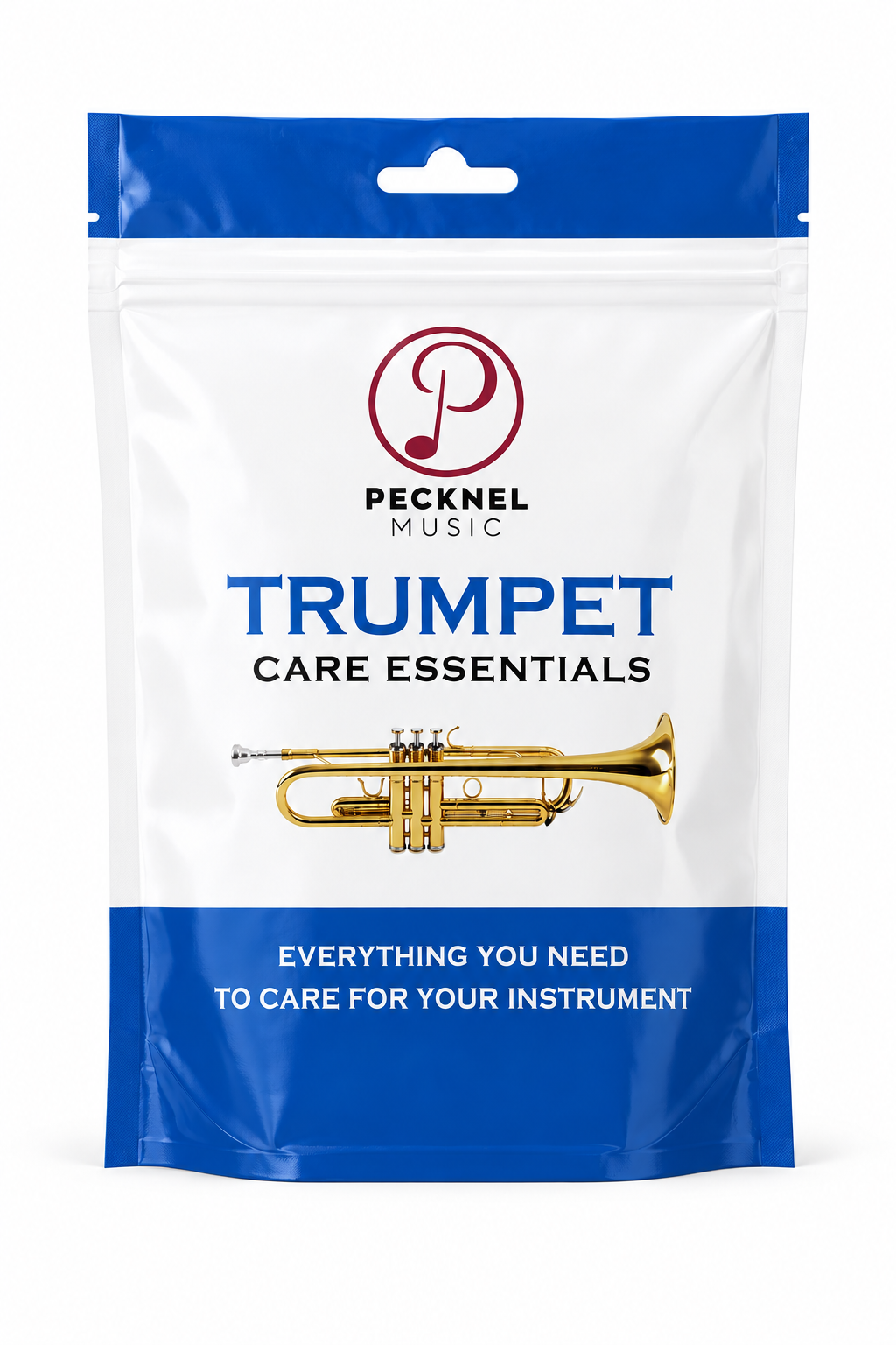 Trumpet care kit on white